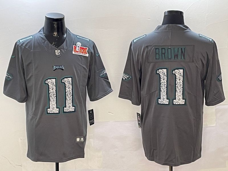 Men Philadelphia Eagles #11 Brown Grey 2025 Nike Vapor Limited NFL Jersey style 2->philadelphia eagles->NFL Jersey